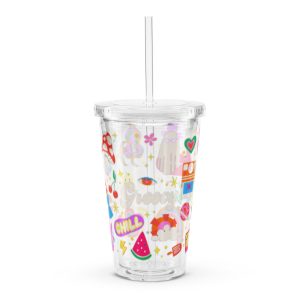 Groovy Stickers Reusable Tumbler