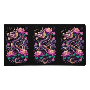 Dragon and Lotus Gaming Mouse Pad