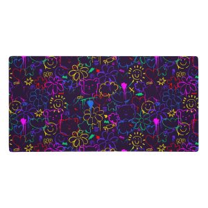 Neon Doodle Gaming Mouse Pad