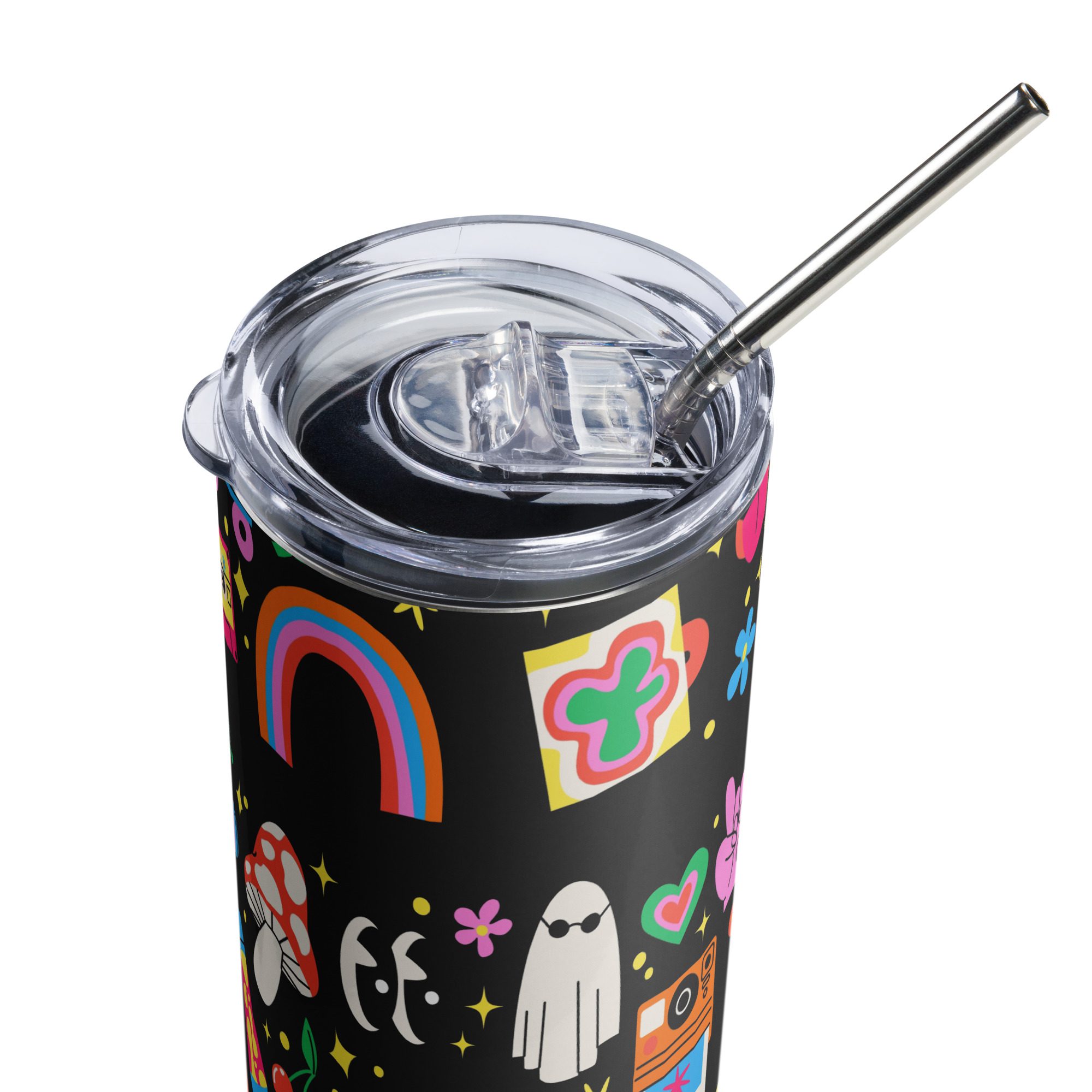 Groovy Stickers Stainless Steel Tumbler 4 Groovy Stickers Stainless Steel Tumbler